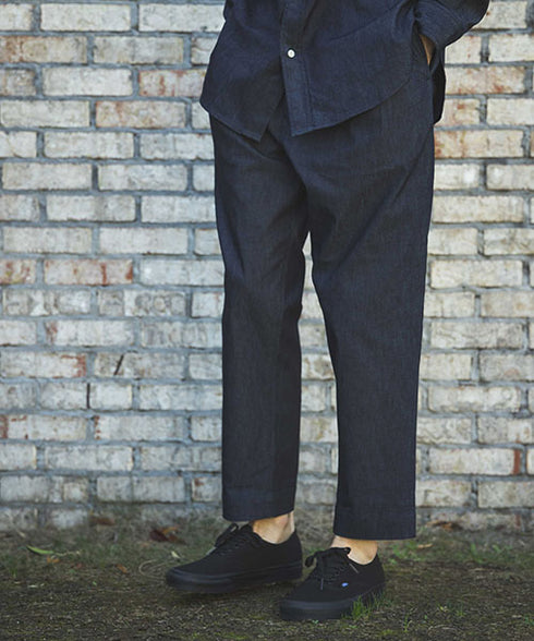 MR.OLIVE / COOLMAX STRETCH DENIM / 2TACK TAPERED EASY PANTS ミスターオリーブ/クールマックスストレッチデニム/2タックテーパードイージーパンツ